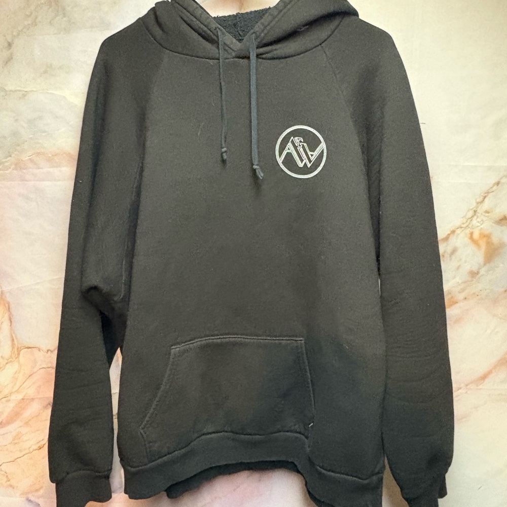 Black‎ Pullover Hoodie with Ribbed Cuffs